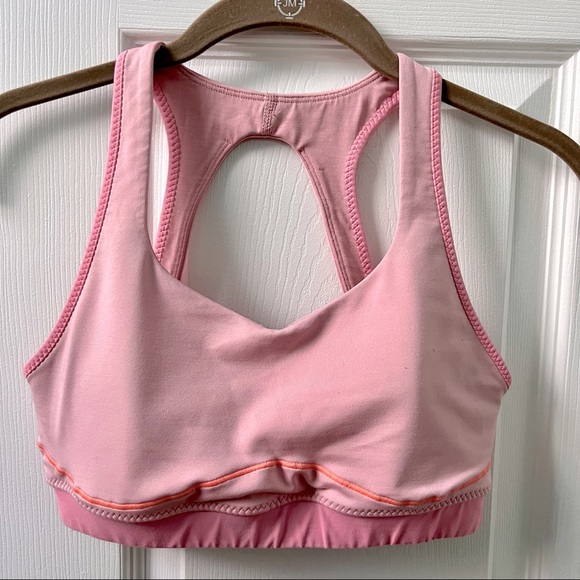 Lululemon Run Pace Pink & Gray Sports Bra - Picture 1 of 6